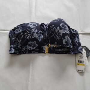 COPY - Tommy Bahama Black and White Bandeau Bikini Top
